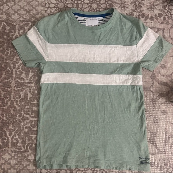 Cactus Boys Other - Cactus Boys’ green and white striped shirt- size 9/10
VGUC